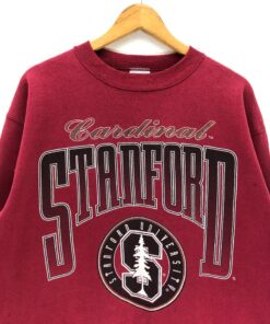Vintage Cardinal Stanford Football Team Sweatshirt, Stanford University College Ncaa Sweater Jumper Crewneck