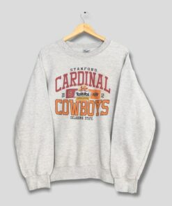 Vintage Cardinals Vs Cowboys Football Sweatshirt Stanford Oklahoma State NCAA Jumper Fiesta Bowl Football Sweater