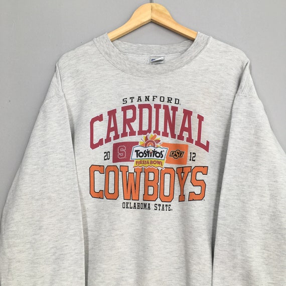 Vintage Cardinals Vs Cowboys Football Sweatshirt Stanford Oklahoma State NCAA Jumper Fiesta Bowl Football Sweater