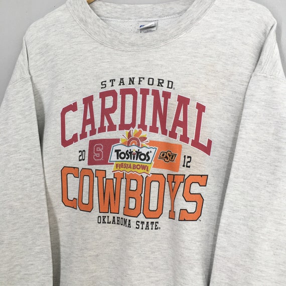 Vintage Cardinals Vs Cowboys Football Sweatshirt Stanford Oklahoma State NCAA Jumper Fiesta Bowl Football Sweater
