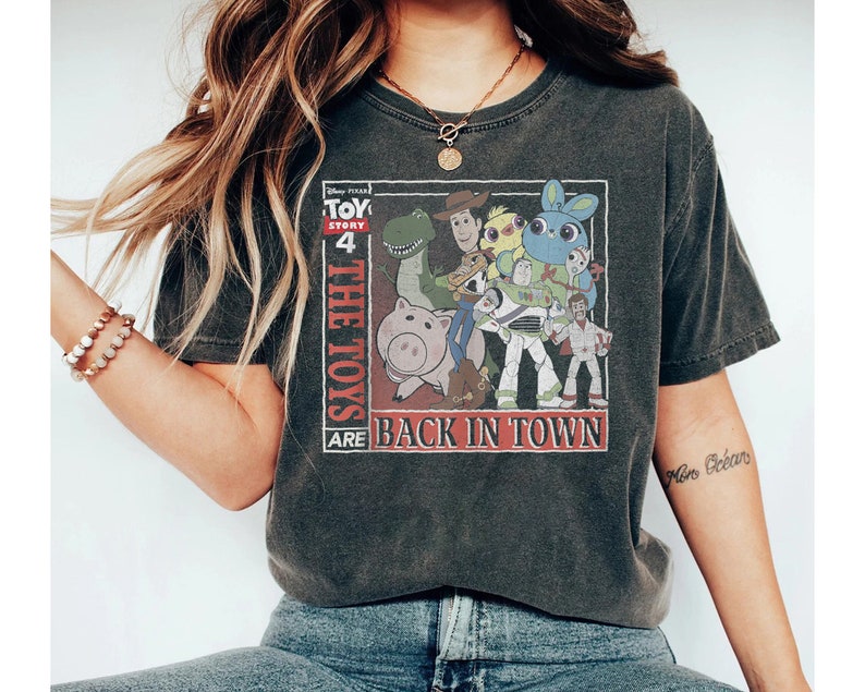 Vintage Disney Pixar Toy Story 4 Toys Are Back In Town Shirt, Disneyland Vacation, Unisex T-shirt Family Birthday Gift Adult Kid Toddler Tee