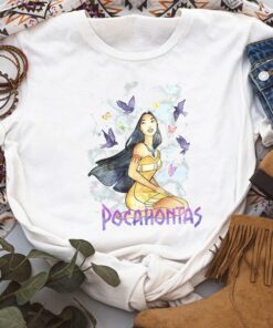 Vintage Disney Pocahontas Watercolors Of The Wind Graphic T-Shirt, Disney Trip Tee, Disneyland Family Vacation Birthday Gift, Adult Tee Gift Adult Kid Toddler Tee