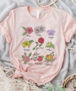Vintage Disney Princesses Types Of Flowers T-Shirt Vintage Floral T-Shirt, Disney Trip Tee, Disneyland Vacation Unisex T-shirt