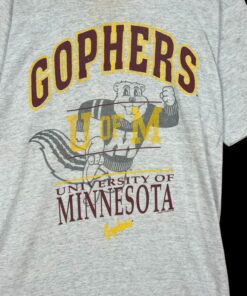 Vintage Gophers University Of Minnesota Single Stitch Shirt Full Size, Minnesota Gophers University Football Fan Shirt