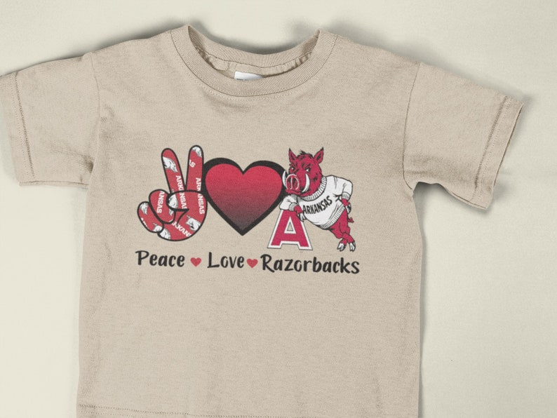 Vintage NCAA Arkansas Razorbacks Peace Love Shirt, Arkansas State Shirt, University of Arkansas Shirt, College Shirt, Football Sweatshirt, Hoodie Full Size