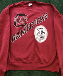 Vintage South Carolina Gamecocks Hanes Activewear Garnet Sweater, USC Hoodie Gifts for NCAA Fans