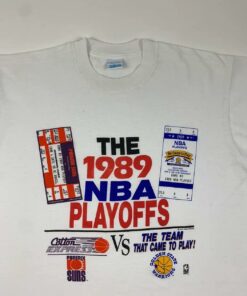 Vintage Style 1989 BNA Playoffs Warriors Vs Suns Ticket T Shirt Hoodie Sweatshirt Full Size Full Color Gift for BNA Fans