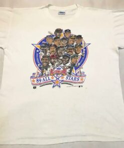 Vintage Style 1989 MLB All Star Game Caricature T-Shirt Hoodie Sweatshirt Full Size Full Color