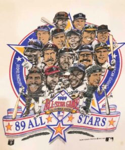 Vintage Style 1989 MLB All Star Game Caricature T-Shirt Hoodie Sweatshirt Full Size Full Color