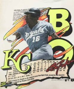 Vintage Style 1990 MLB Bo Jackson Kc Royals T-Shirt Hoodie Sweatshirt Full Size Full Color
