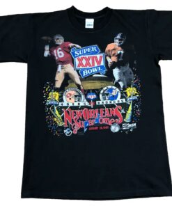 Vintage Style 1990 Super Bowl NFL Denver San Francisco Tshirt Hoodie Sweatshirt Full Size Full Color Gift for NFL Fans