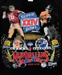 Vintage Style 1990 Super Bowl NFL Denver San Francisco Tshirt Hoodie Sweatshirt Full Size Full Color Gift for NFL Fans