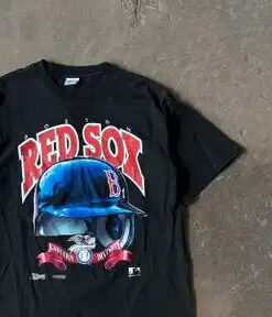 Vintage Style 1990s Boston Red Sox T-Shirt Sweatshirt Pullover Hoodie Reprinted Full Color Full Size