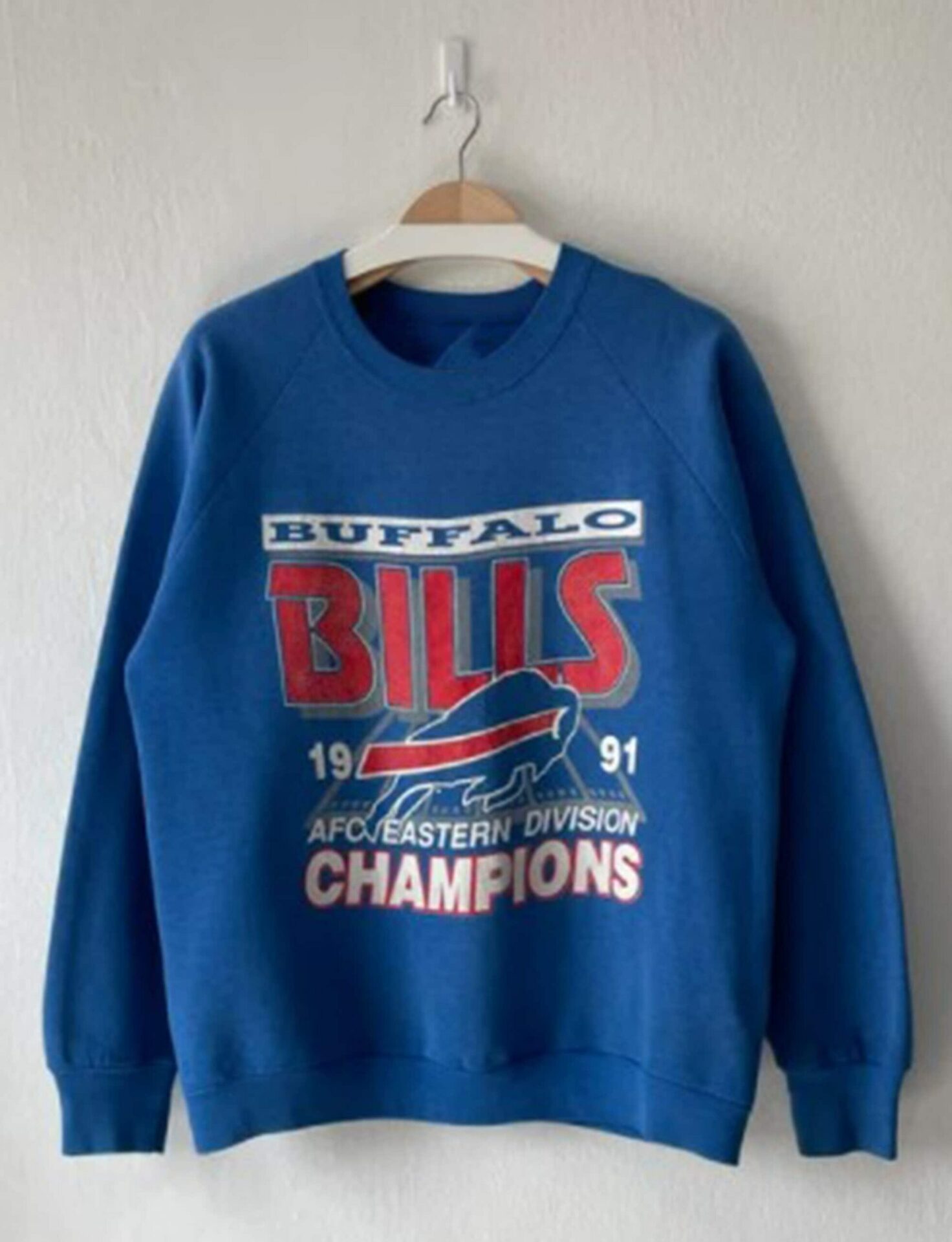 Vintage Style 1991 Buffalo Bills AFC Champions Football Sweatshirt Hoodie Shirt