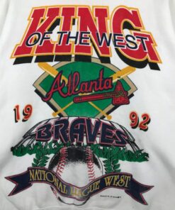 Vintage Style 1992 MLB Atlanta Braves National League West Crewneck Sweatshirt Printed Big Logo MLB Atlanta Braves Sweater Pullover