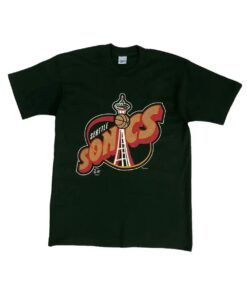 Vintage Style 1994 Seattle Supersonics BNA T Shirt Hoodie Sweatshirt Full Size Full Color Gift for BNA Fans