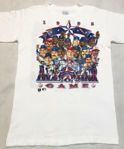 Vintage Style 1995 MLB All Star Game Caricature Tshirt Sweatshirt Pullover Hoodie Reprinted Full Color Full Size