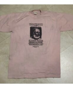 Vintage Style 80s A Visit With Hemingway National Press Club Single Stitch T-Shirt Sweatshirt Pullover Hoodie Reprinted Full Color Full Size