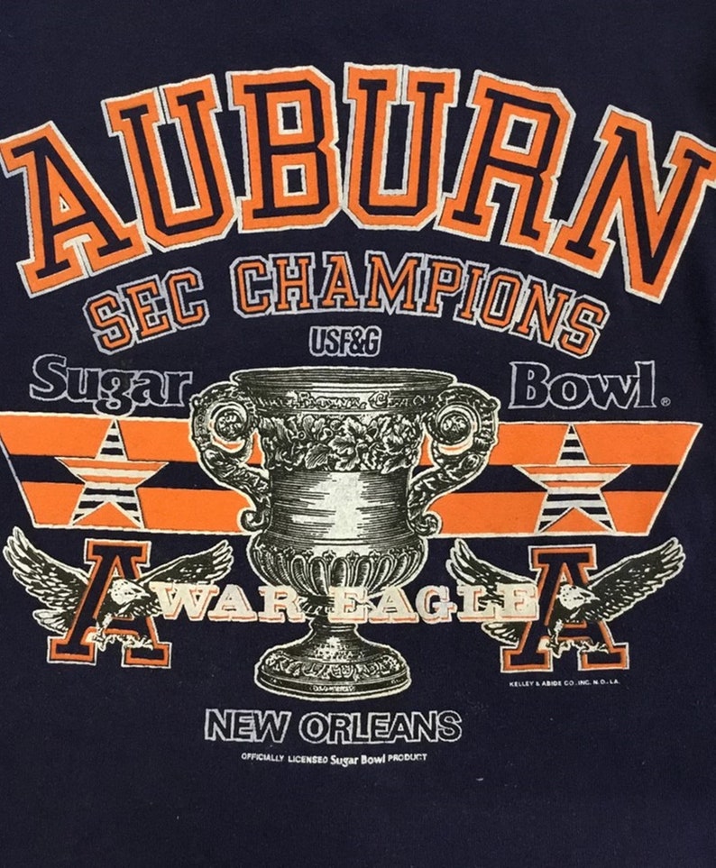 Vintage Style 80s Auburn Sugar Bowl SEC Champions T-Shirt, Auburn Tiger hoodie, Auburn Tiger Sweater, Gift for Her, Gift For Him