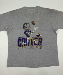 Vintage Style 80s Eric Carter Minnesota Vikings Caricature T Shirt Hoodie Sweatshirt Full Size Full Color Gift for NFL Fans