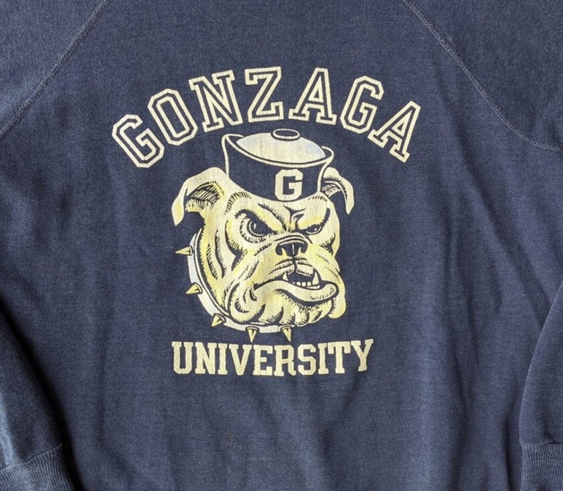 Vintage Style 80s Gonzaga University Sweatshirt, Gonzaga University Shirt, Gonzaga Sweater, Gonzaga Bulldogs, Gift For Her, Gift For Him