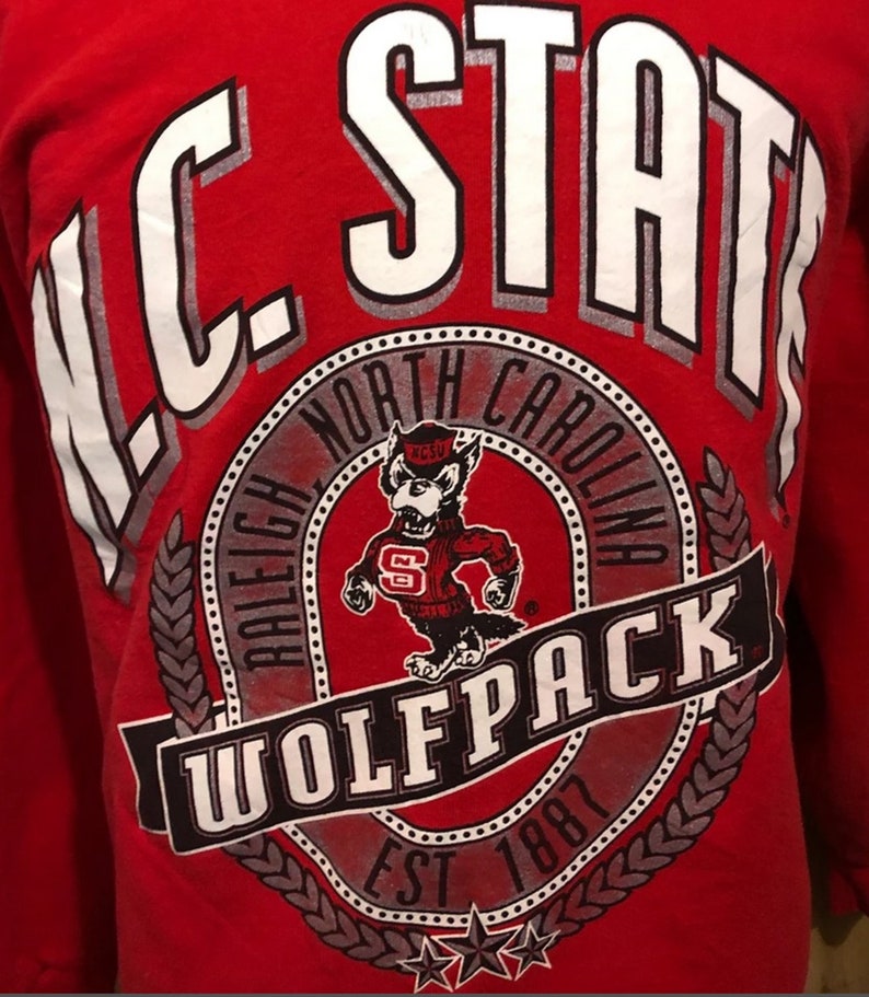 Vintage Style 80s N.C. State Wolfpack Sweatshirt, N.C. State Sweater, Vintage Style 90s Shirt, Gift for Her, Gift For Him, N.C. State Shirt