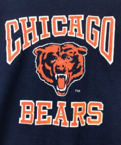 Vintage Style 80’s NFL Chicago Bears Crewneck Sweatshirt Printed Spell Out Big Logo NFL Chicago Bears Sweater Pulloverarge