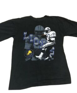 Vintage Style 90s Barry Sanders Detroit Lions T-Shirt Sweatshirt Pullover Hoodie Reprinted Full Color Full Size Gift for NFL Fans