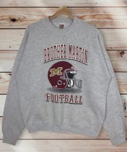 Vintage Style 90s Brother Martin Football Crewneck Sweatshirt Printed Spell Out Big Logo Brother Martin Sweater Pullover, Hoodie, Shirt Gifts for Fans
