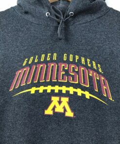 Vintage Style 90’s Champion Minnesota Golden Gophers Pullover Hoodie Printed Logo Minnesota Golden Gophers Sweater Pullover