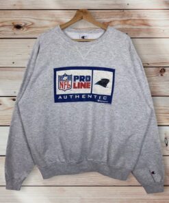 Vintage Style 90s Champion NFL Carolina Panthers Crewneck Sweatshirt Printed Big Logo Pro Line Carolina Panthers Sweater Pullover, Hoodie, Shirt Gifts for Fans