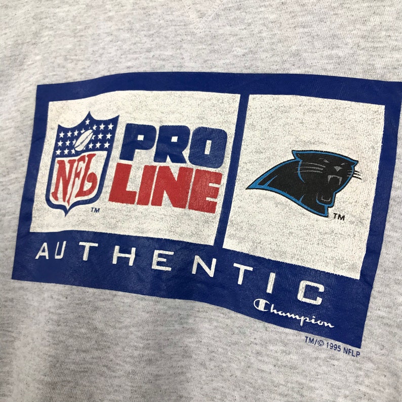 Vintage Style 90s Champion NFL Carolina Panthers Crewneck Sweatshirt Printed Big Logo Pro Line Carolina Panthers Sweater Pullover, Hoodie, Shirt Gifts for Fans
