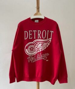 Vintage Style 90s Detroit Red Wings Crewneck Sweatshirt, Detroit Red Wings Shirt, Detroit Red Wings Hoodie, Gift For Fans