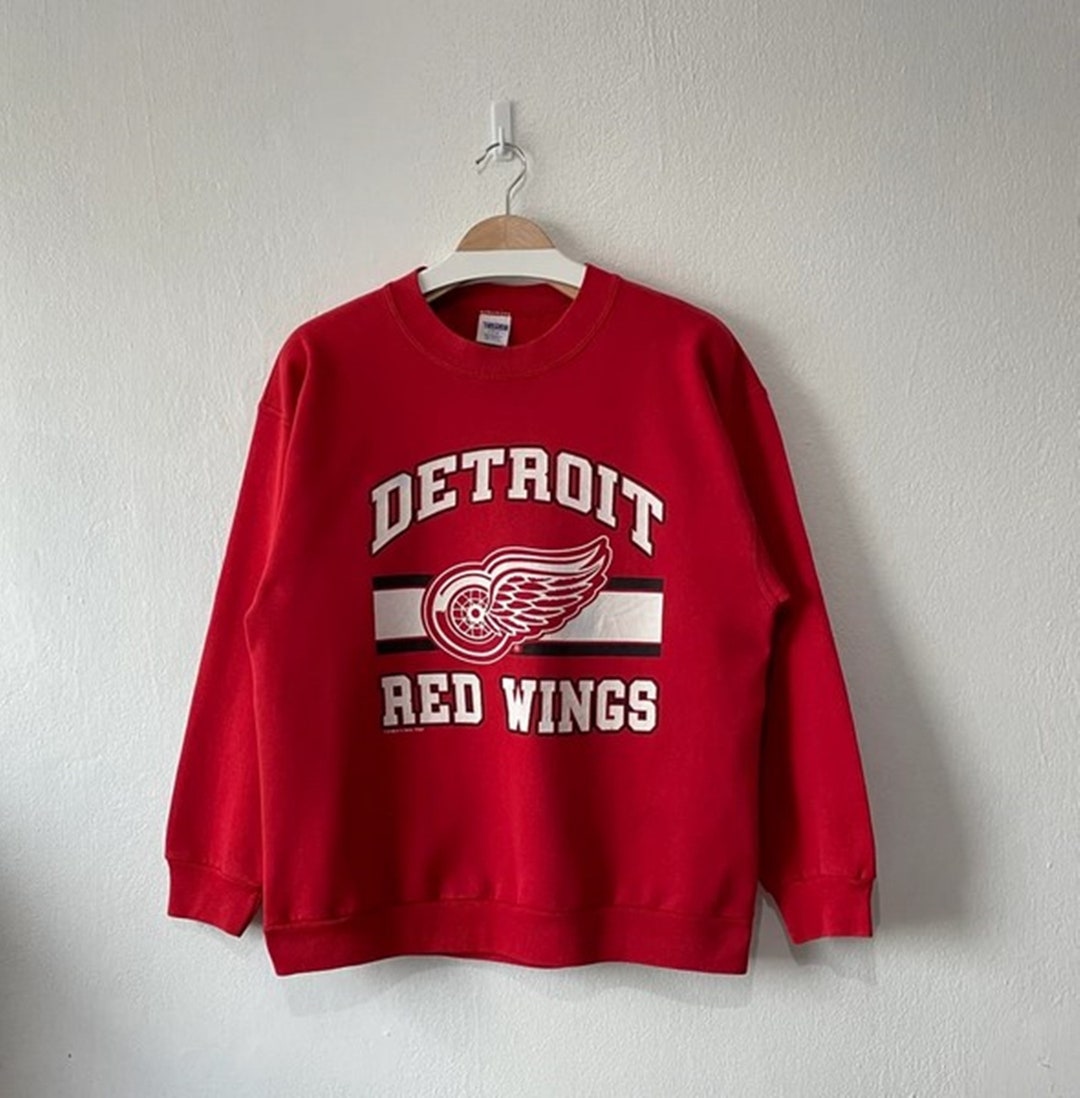 Vintage Style 90s Detroit Red Wings Crewneck Sweatshirt, Detroit Red Wings Shirt, Detroit Red Wings Hoodie, Gift For Her, For Him