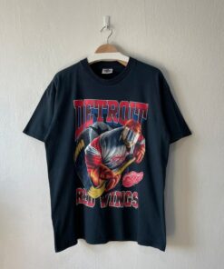 Vintage Style 90s Detroit Red Wings Crewneck T-shirt, Detroit Red Wings Sweatshirt, Detroit Red Wings Hoodie, Gift For Her, Gift For Him