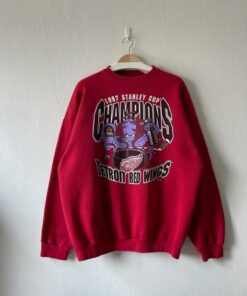 Vintage Style 90s Detroit Red Wings Stanley Cubs Champions Sweatshirt, Detroit Red Wings Shirt, Detroit Red Wings Hoodie,Gift For Her,Gift For Him