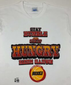 Vintage Style 90s Hakeem Olajuwon Houston Rockets T Shirt Hoodie Sweatshirt Full Size Full Color Gift for BNA Fans