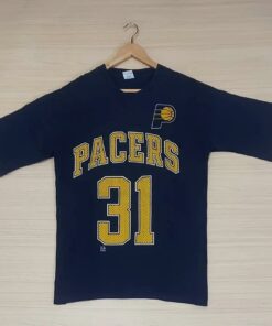Vintage Style 90s Indiana Pacers Reggie Miller T-Shirt Sweatshirt Pullover Hoodie Reprinted Full Color Full Size Gift for BNA Fans