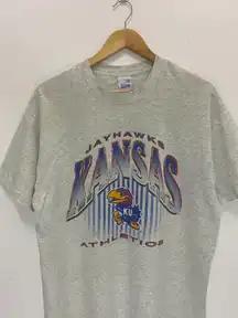 Vintage Style 90s Jayhawks Kansas Big Print T-Shirt Sweatshirt Pullover Hoodie Reprinted Full Color Full Size Gift for BNA Fans