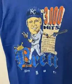 Vintage Style 90s Kc Royals George Brett T-Shirt Sweatshirt Pullover Hoodie Reprinted Full Color Full Size