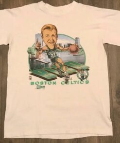 Vintage Style 90’s Larry Bird Boston Celtics Caricature Tshirt Hoodie Sweatshirt Full Size Full Color