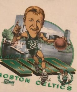 Vintage Style 90’s Larry Bird Boston Celtics Caricature Tshirt Hoodie Sweatshirt Full Size Full Color