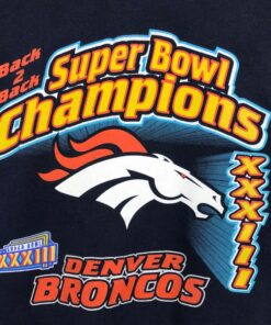 Vintage Style 90’s Logo 7 NFL Denver Broncos Crew Neck Sweatshirt Printed Spell Out Big Logo NFL Denver Broncos Sweater Pullover