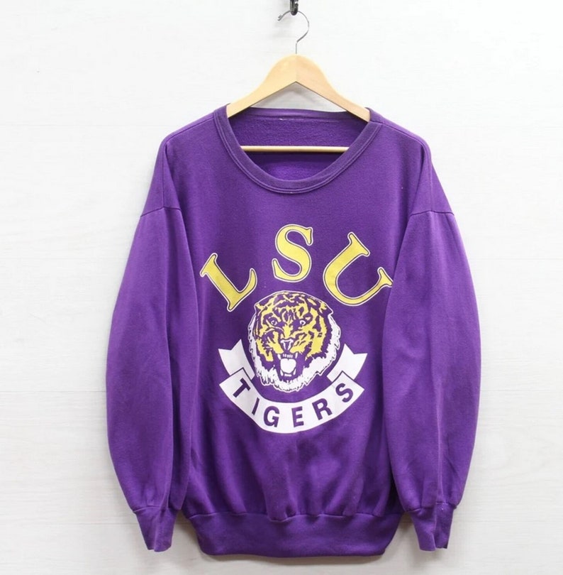 Vintage Style 90s Louisiana State University LSU Tigers Crewneck Sweatshirt, LSU Tigers Shirt, LSU Tigers Hoodie, Gift For Her, Gift For Him