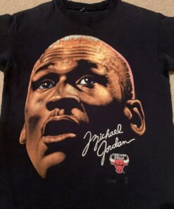 Vintage Style 90s Michael Jordan Big Print Face T Shirt Hoodie Sweatshirt Full Size Full Color
