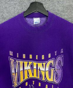 Vintage Style 90s Minnesota Vikings Sweatshirt NFL T Shirt Hoodie Sweatshirt Full Size Full Color Gift for NFL Fans