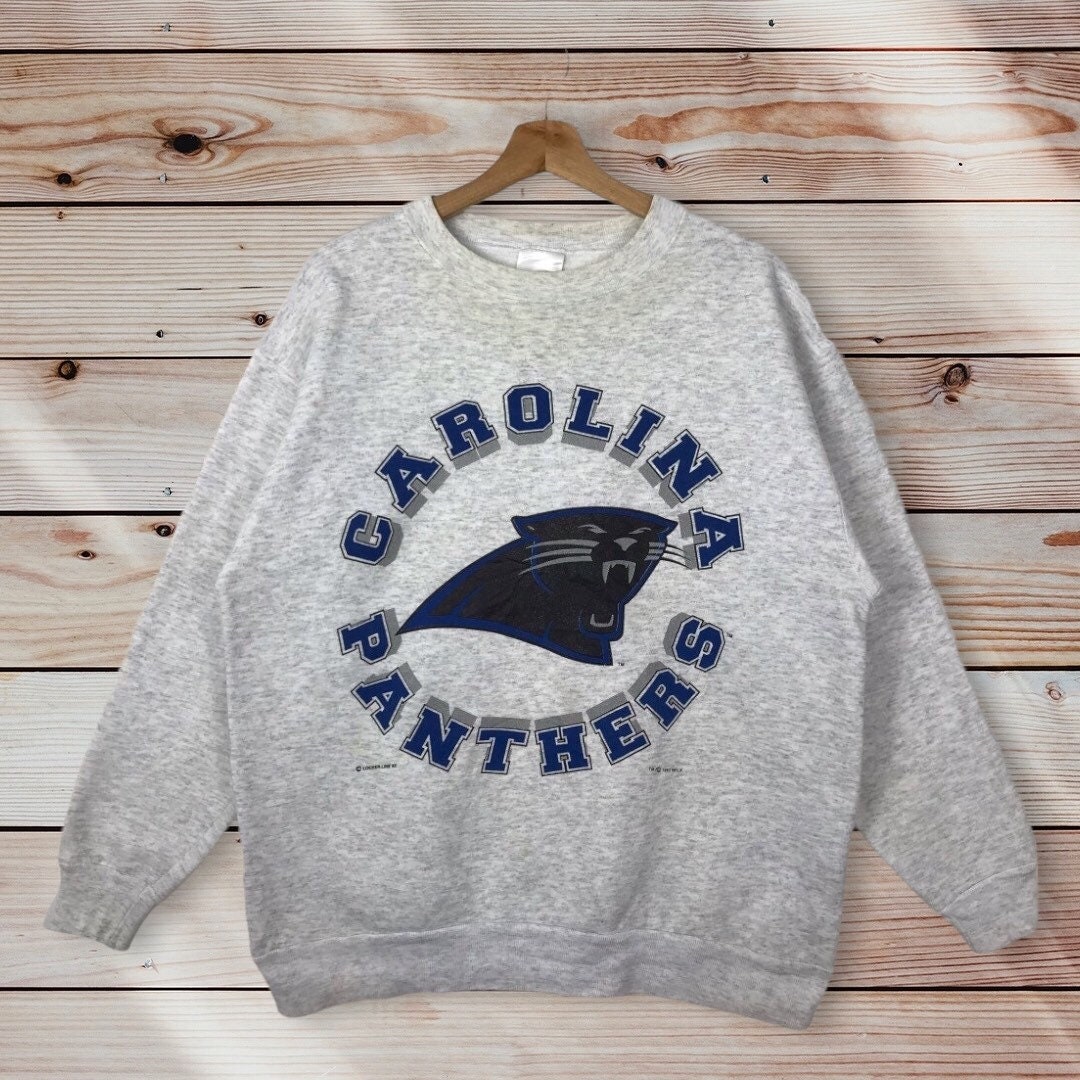 Vintage Style 90s NFL Carolina Panthers Crewneck Sweatshirt Printed Spell Out Big Logo NFL Carolina Panthers Sweater Pullover, Hoodie, Shirt Gifts for Fans