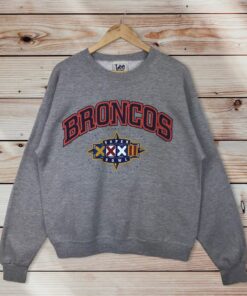 Vintage Style 90’s NFL Denver Broncos Crewneck Sweatshirt Printed Big Logo NFL Denver Broncos Super Bowl California Sweater Pullover