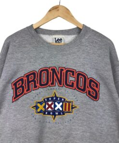 Vintage Style 90’s NFL Denver Broncos Crewneck Sweatshirt Printed Big Logo NFL Denver Broncos Super Bowl California Sweater Pullover