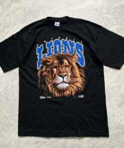 Vintage Style 90s NFL Detroit Lions Detroit Lions T-Shirt T-Shirt Sweatshirt Pullover Hoodie Reprinted Full Color Full Size Gift for NFL Fans